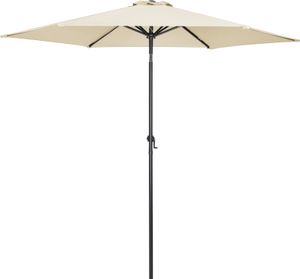 KINGSLEEVE® Sonnenschirm 300 cm UV Schutz 80+ Abdeckung Kurbel Knickbar Alu Rund Balkon Terrasse Garten Balkonschirm Kurbelschirm Marktschirm Beige