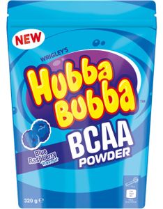 Mars Hubba Bubba BCAA Powder 320 g modrá malina / BCAA aminokyseliny / Aminokyseliny BCAA s príchuťou obľúbených žuvačiek Hubba Bubba