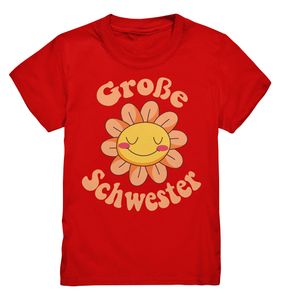 Große Schwester Shirt Blume Große Schwester Geschenk – Red / 98/104 (3-4)