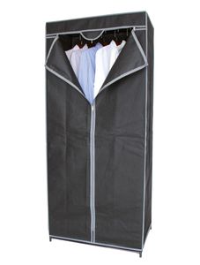 Stoff Kleiderschrank dunkelgrau 160 cm - Stoffschrank Faltschrank Garderoben Schrank
