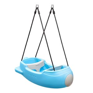 Step2 Rocket Swing Schaukel aus Kunststoff in Blau | Doppelschaukel für Kinder in Raketenform