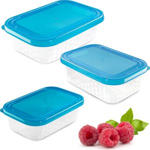 3X Pojemnik Plastikowy Do Żywności Zestaw Pojemników Niebieskie 3X Pojemnik Plastikowy Do Żywności Zestaw Pojemników Niebieskie