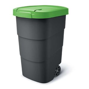 Wheeler 110L Müllbehälter mit Rädern und Deckel Mülltonne Müllgroßbehälter Großmülltonne Universaltonne Kunststoff (Grün)
