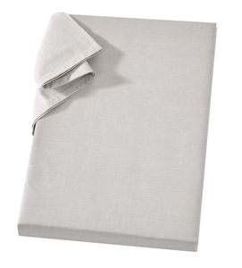 Linon Betttuch aus 100% Baumwolle ohne Gummizug Silber 150 x 250 cm