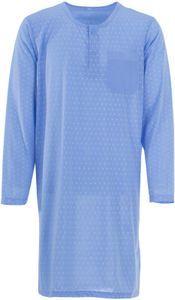 Herren Nachthemd 1/1 Arm mit Brusttasche langarm, Farbe:Blau, Größe:XXL