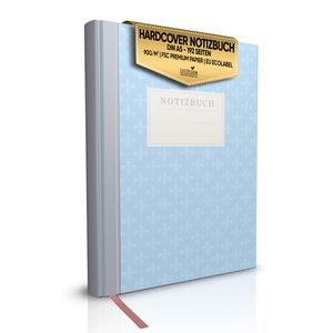 LifeDesign Notizbuch - Skizzenbuch Tagebuch Bullet-Journal | blanko | blau | DIN A5 | 192 Seiten | Lilie