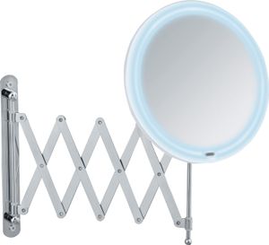 WENKO Teleskop Kosmetik Wand Spiegel Schminken Make UP mit LED Beleuchtung Bad