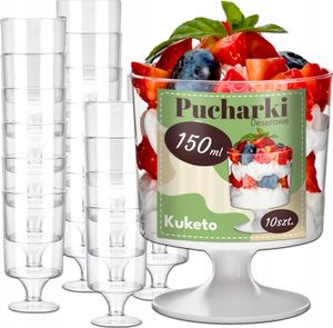 Kuketo | Dessertschalen 150 ml - Transparent - 10 Stück - Hochwertig - Bruchfest - Stilvoll