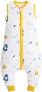 Baby Schlafsäcke Sommer 90-105 cm ärmelloser Reißverschluss mit Füßen 0.5 Tog Baumwolle Sommerschlafsack mit Beinen Babyschlafsäcke für Mädchen und Jungen (Raumschiff)