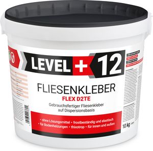 Lepidlo na dlaždice pripravené na použitie 10 kg Biele disperzné lepidlo na terakotové dlaždice Level+12