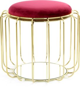 Kayoom - Designer Beistelltisch / Pouf Comfortable 110 Rot / Gold