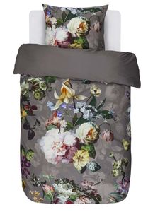Essenza Home Baumwollbettwäsche Fleur  Farbe Taupe Größe 155x220 80x80