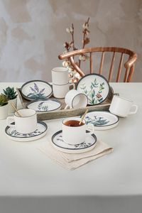 Hermia Concept, TC038312F022A29DM00MATCS00, Kaffeetassen-Set (12-teilig), Weiß,