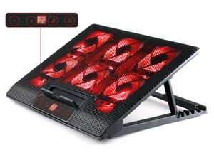 SK-S550R Notebook Laptop Kühler | 6 x LED Lüfter | 2 x USB | Schwarz
