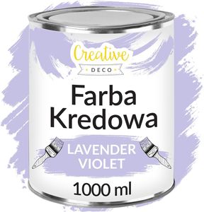 Creative Deco Farba Kredowa 1000 ml | Matowa i Zmywalna | Lawendowy Fiolet| Idealna do renowacji mebli, decoupage’u i dekoracji