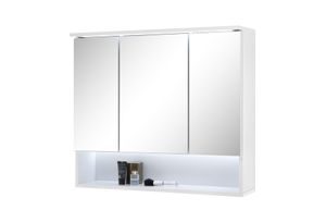 Spiegelschrank - Weiß matt - 3 Türen - inkl. LED-Beleuchtung