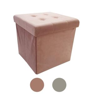 Sitzbank Sitzhocker Aufbewahrungsbox mit Stauraum faltbar belastbar bis 300 kg Kunstleder Kunstsamt 38 x 38 x 38 cm (Pink)