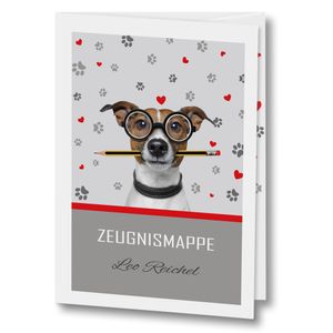 Zeugnismappe mit Name Unterschriftenmappe personalisiert Smart Dog A4 Schulbeginn Hundemappe Dog