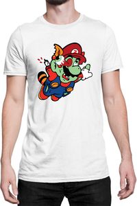 Mario Zombie Fly Herren T-shirt Super Mario Bros Luigi Bowser, XL / Weiß