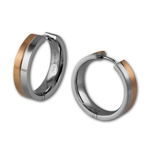 Amello Edelstahl Ohrringe Damen Creolen 25mm silber rosegold ESOS712