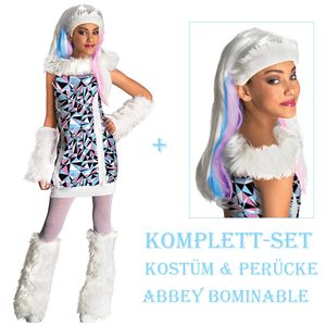 Monster High Kinder Kostüm & Perücke "Abbey Bominable" Größe: M / 122-128 (5-7Jahre)