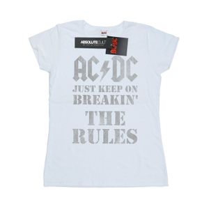 AC/DC - "Just Keep On Breaking The Rules" T-Shirt für Damen BI4438 (S) (Weiß)