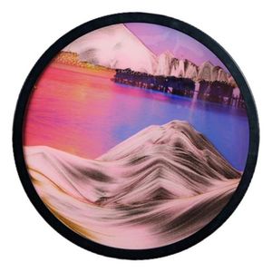 3D 10 Zoll Rundes dynamisches Sandbild Bewegte Sandkunst 360 ° Paralleldrehung Hohe Transparenz Glaswandkunst Dekoration Stress abbauen Farbe D
