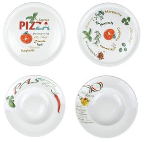 Retsch Arzberg - 4er Set Pizza und Pasta - 2 Pizzateller und 2 Pastateller XXL Ø30cm - Bunt