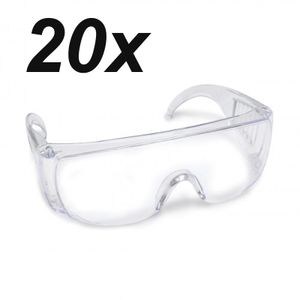 20er Set Schutzbrille Transparent Arbeitsschutzbrille Augenschutz Sicherheitsbrille Arbeitsbrille