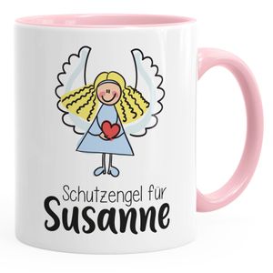 SpecialMe® Schutzengel Namenstasse personalisierte Kaffee-Tasse mit Namen persönliche Geschenke rosa Keramik-Tasse
