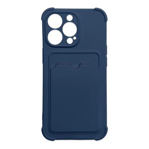 Card Armor Case Etui Pokrowiec Do Iphone 13 Mini Portfel Na Kartę Silikonowe Pancerne Etui Air Bag Granatowy