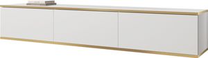MIRJAN24 TV-Lowboard TV-Lowboard Oro I mit 3 Klappen, Griffloses Öffnungssystem push to open, 175x32x30 cm (Farbe: Weiß / Weiß + Gold)