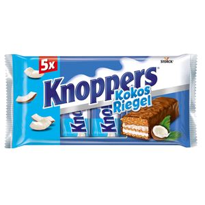 Knoppers Kokosriegel 5 Waffelriegel mit leckeren Kokosraspeln 200g