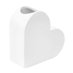 Keramikvase Herz weiß 16 cm
