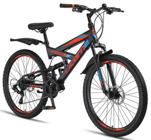 Licorne Bike Strong 2D Premium Mountainbike in 26, 27,5 und 29 Zoll - Fahrrad für Jungen, Mädchen, Damen und Herren - Scheibenbremse vorne und hinten - Shimano 21 Gang-Schaltung -