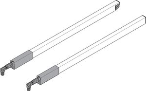 Blum TANDEMBOX Längsreling (oben), für Frontauszug, NL 270 mm, links/rechts, für TANDEMBOX intivo/antaro, für TANDEMBOX antaro, R9006 weissaluminium