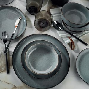 Hermia Concept, Kütahya Porselen,(18 Stücke), Abendessen , Blau, 100% Porzellan