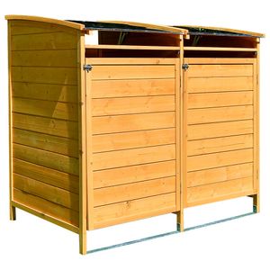 Mucola Mülltonnenbox Mülltonnenverkleidung Mülltonne Mülltonnenhaus Gerätebox Müllbox Müllhaus Gerätehaus Holz  - Doppelbox 240L