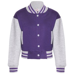 Mädchen Jungen B.B Schlicht Jacke Varsity Lang Ärmel Lila & Grau Mantel 152