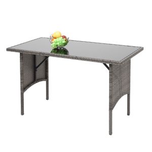 Poly ratanový jídelní stůl HWC-G16, Jídelní stůl Zahradní stůl, Gastronomie 112x60cm  šedý