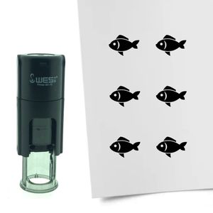CombiCraft Selbstfärbender Stempel 'Fisch' in der Farbe Schwarz, Ø10mm