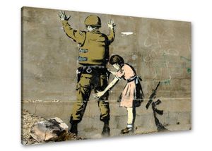 80 x 60 cm Bild auf Leinwand Banksy 4169-SCT deutsche Marke und Lager  -  Die Bilder / das Wandbild / der Kunstdruck ist fertig gerahmt