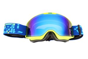 O'Neal Brille, Moto Crossbrille - B-20 Goggle STRAIN V.22 blue/neon yellow radium blue - Anti-Kratzbeschichtung und -Reflexionsbeschichtung, 100% UVA/B/C-Schutz