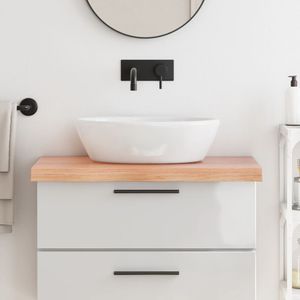vidaXL Umývadlová doska svetlohnedá 80x50x(2-6) cm z masívneho dreva