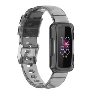 Strap-it Fitbit Luxe Clear TPU-Armband (Transparent-Schwarz)