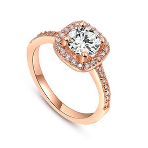 Verlobungsring Zirkonia Kristalle Damen-Ring Solitär-Ring Autiga® rosegold 54 - Ø 17,32 mm