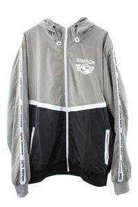 MZA Jacke Windbreaker SIMSON Suhl, Logo auf Ärmeln und Brust, Kapuze, Farben grau, schwarz und weiß, Größen XS-XXXL, Größe:XL