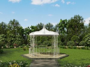 Gartenpavillon - Metall - 300 x 290 cm - Weiß - TILCARA