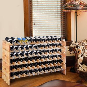 COSTWAY Weinregal Weinständer Flaschenregal 6 Höhe zur Auswahl Flaschenständer für 72 Flaschen Holz