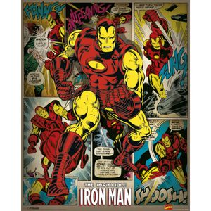 Iron Man - Poster, Retro PM3692 (50 cm x 0,1 cm x 40 cm) (Rot/Gelb/Weiß)